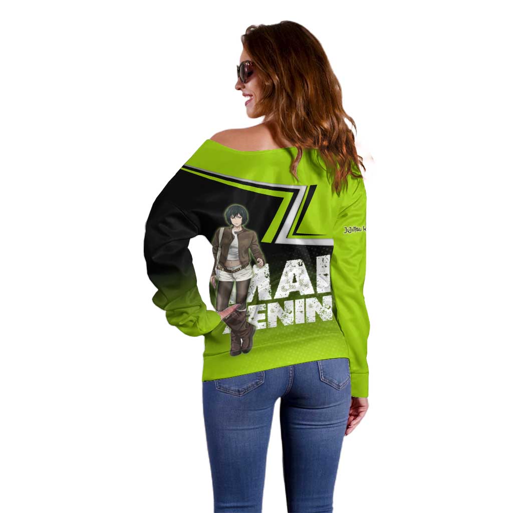 Mai Zenin Off Shoulder Sweater Edgy Urban Anime Style