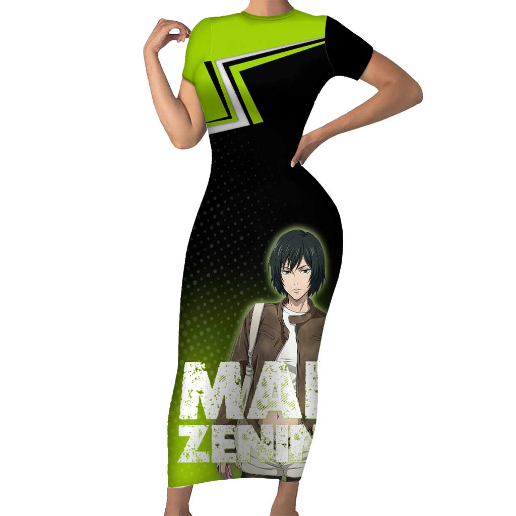 Mai Zenin Short Sleeve Bodycon Dress Edgy Urban Anime Style