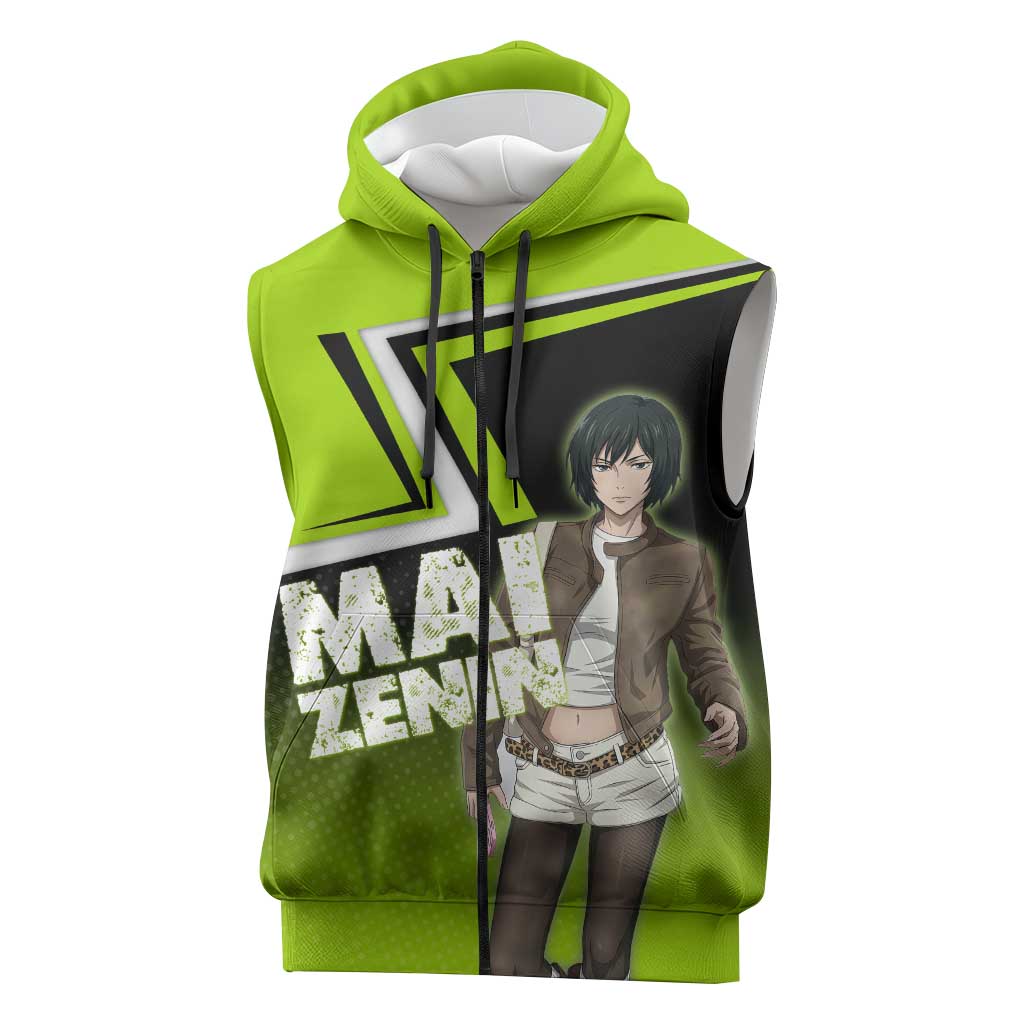 Mai Zenin Sleeveless Zip Hoodie Edgy Urban Anime Style