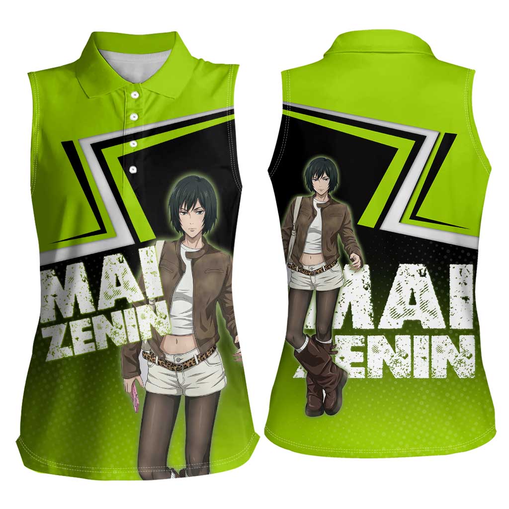 Mai Zenin Women Sleeveless Polo Shirt Edgy Urban Anime Style