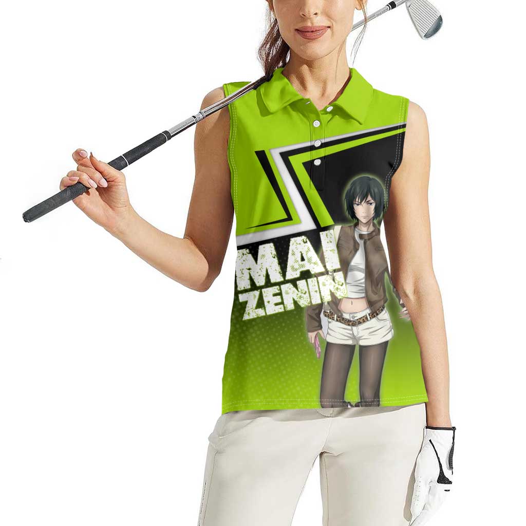 Mai Zenin Women Sleeveless Polo Shirt Edgy Urban Anime Style