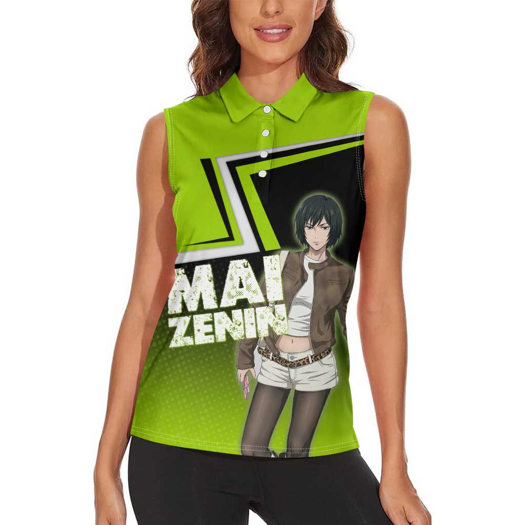Mai Zenin Women Sleeveless Polo Shirt Edgy Urban Anime Style