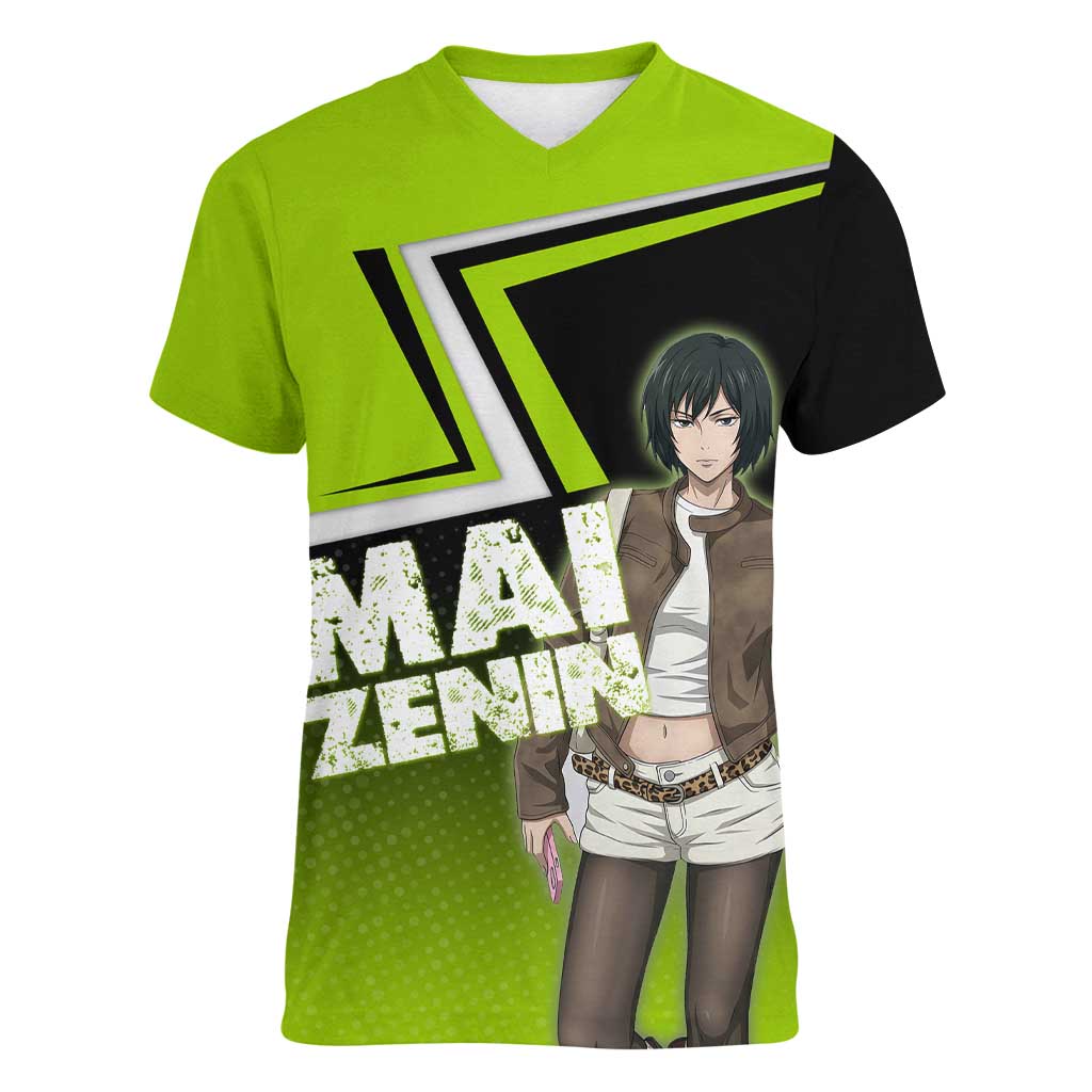 Mai Zenin Women V-Neck T-Shirt Edgy Urban Anime Style