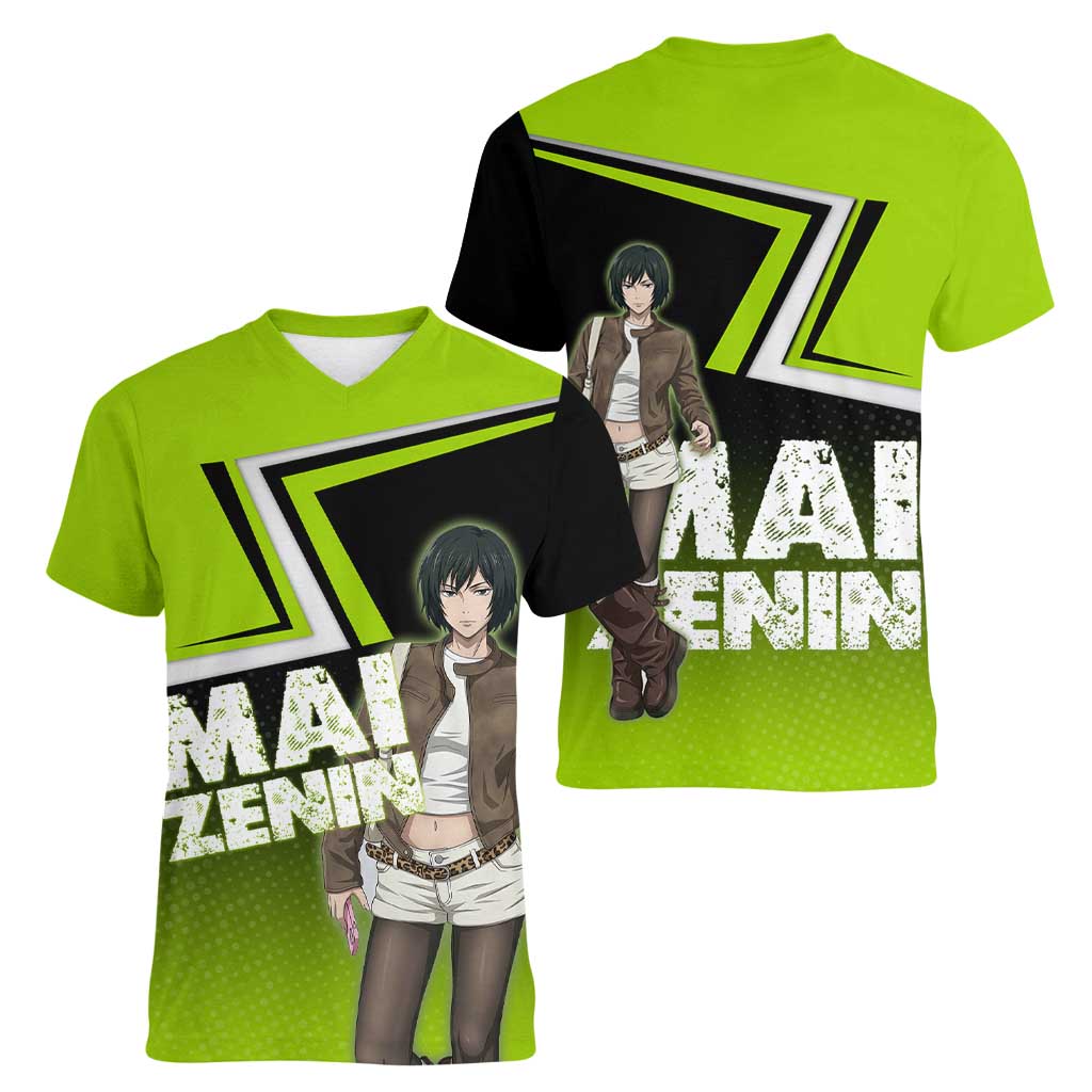 Mai Zenin Women V-Neck T-Shirt Edgy Urban Anime Style