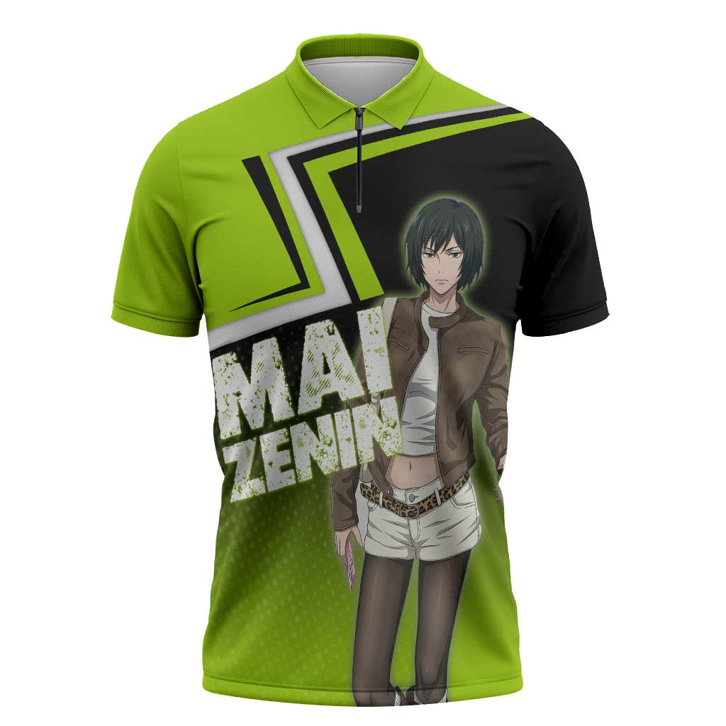 Mai Zenin Zipper Polo Shirt Edgy Urban Anime Style