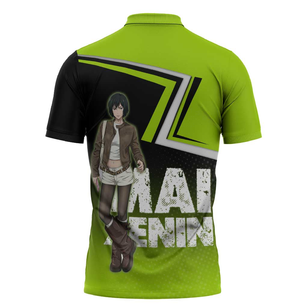 Mai Zenin Zipper Polo Shirt Edgy Urban Anime Style