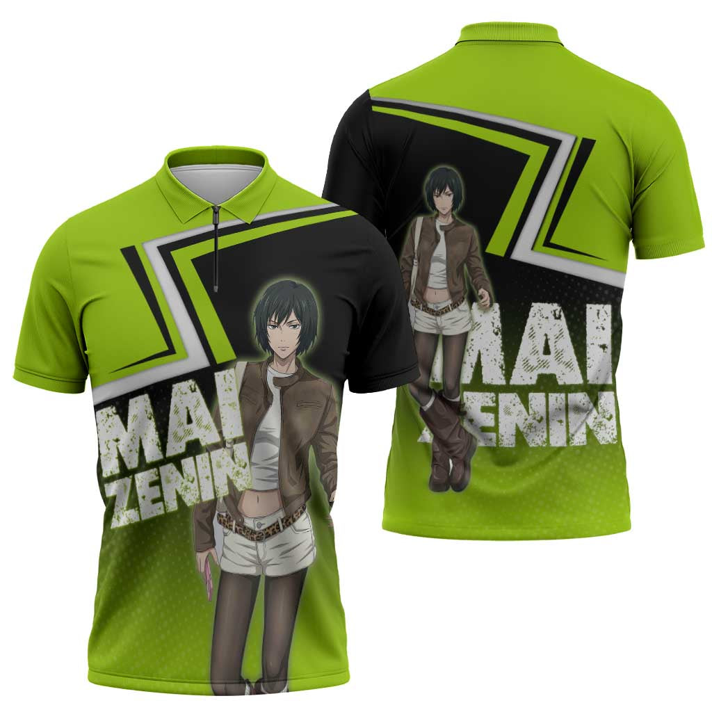 Mai Zenin Zipper Polo Shirt Edgy Urban Anime Style