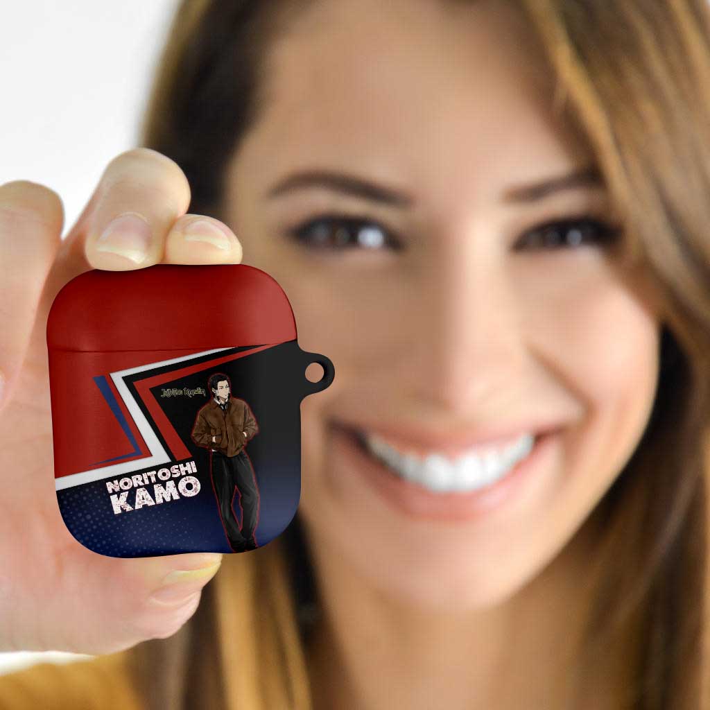 Noritoshi Kamo AirPods Case Red and Navy Anime Style