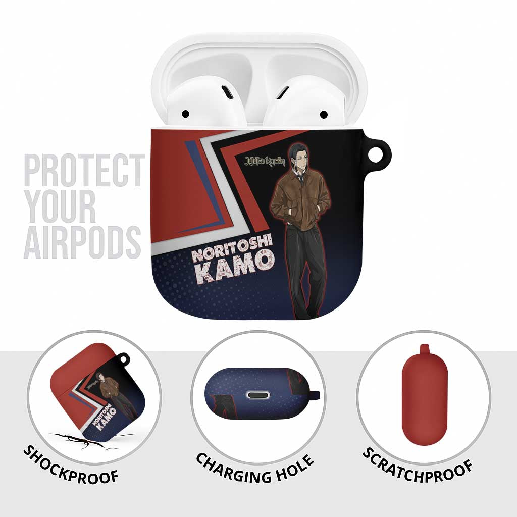 Noritoshi Kamo AirPods Case Red and Navy Anime Style