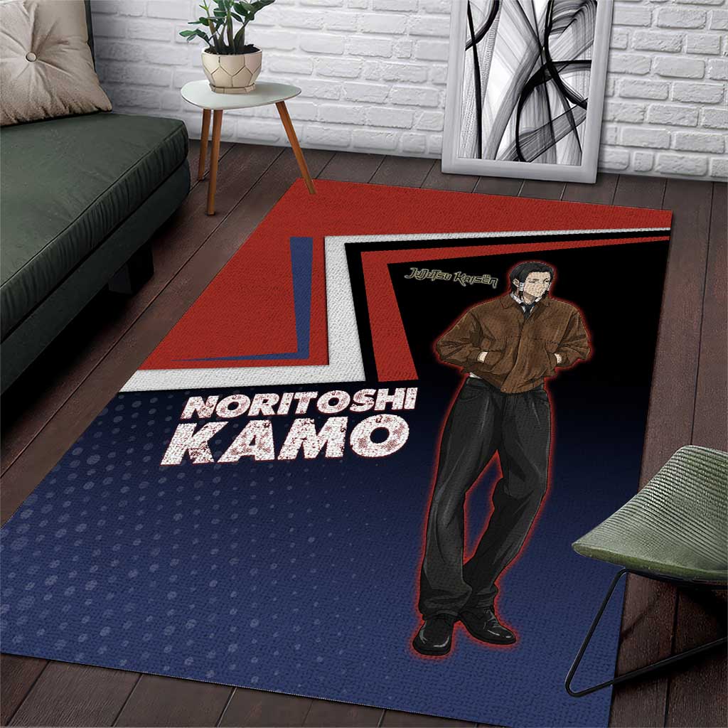 Noritoshi Kamo Area Rug Red and Navy Anime Style
