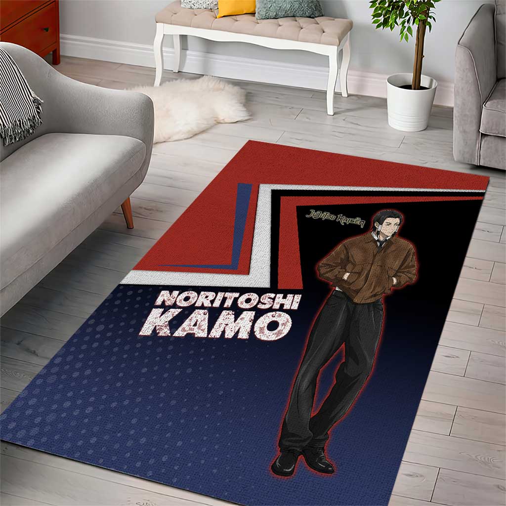 Noritoshi Kamo Area Rug Red and Navy Anime Style