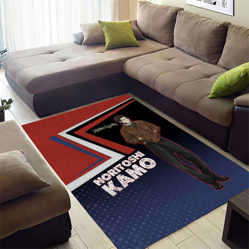 Noritoshi Kamo Area Rug Red and Navy Anime Style