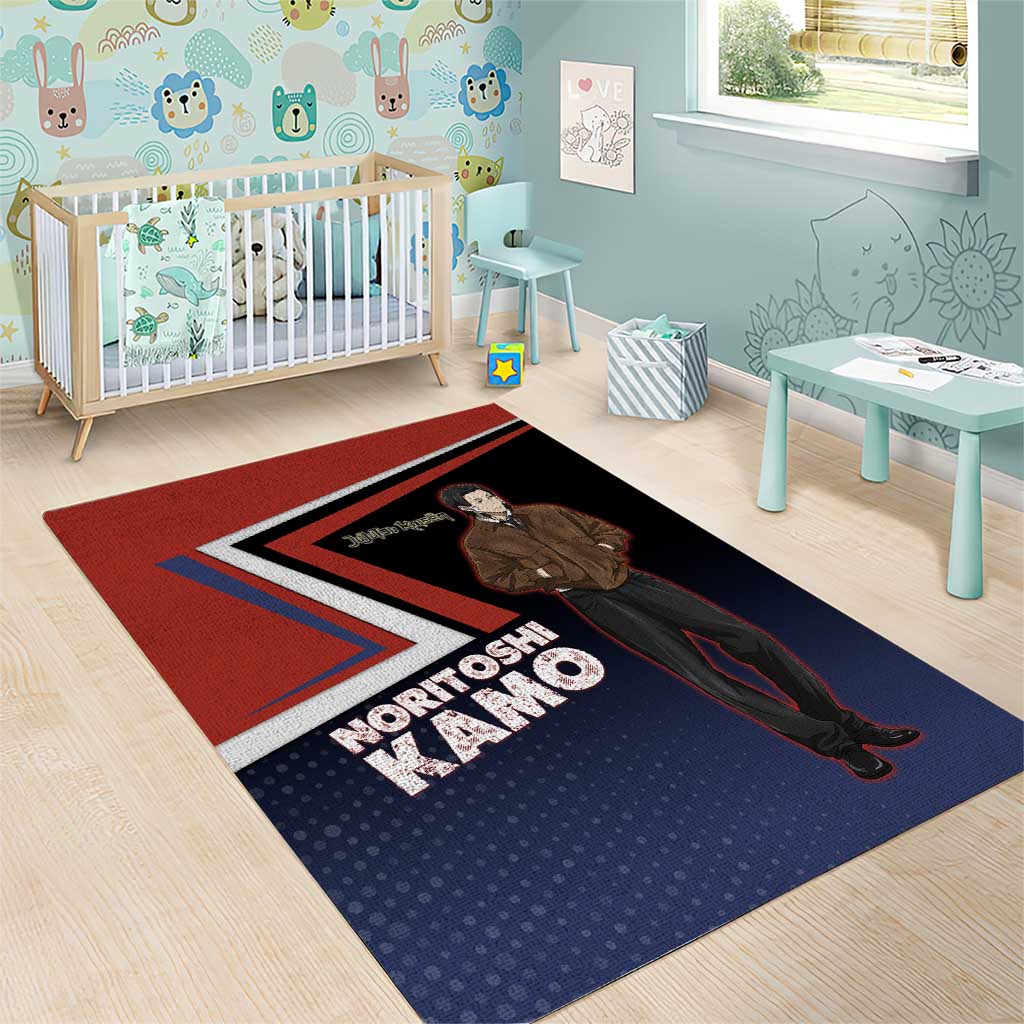 Noritoshi Kamo Area Rug Red and Navy Anime Style
