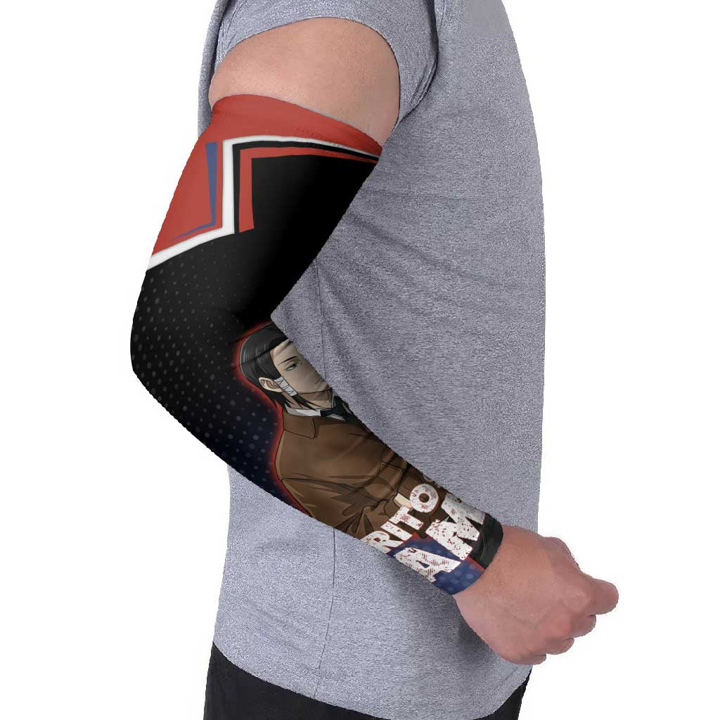 Noritoshi Kamo Arm Sleeves Red and Navy Anime Style