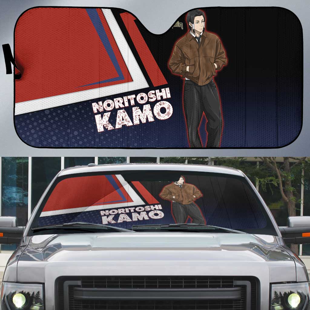 Noritoshi Kamo Auto Sun Shade Red and Navy Anime Style