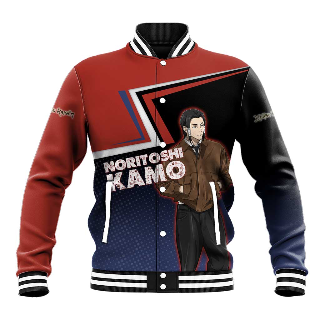 Noritoshi Kamo Baseball Jacket Red and Navy Anime Style