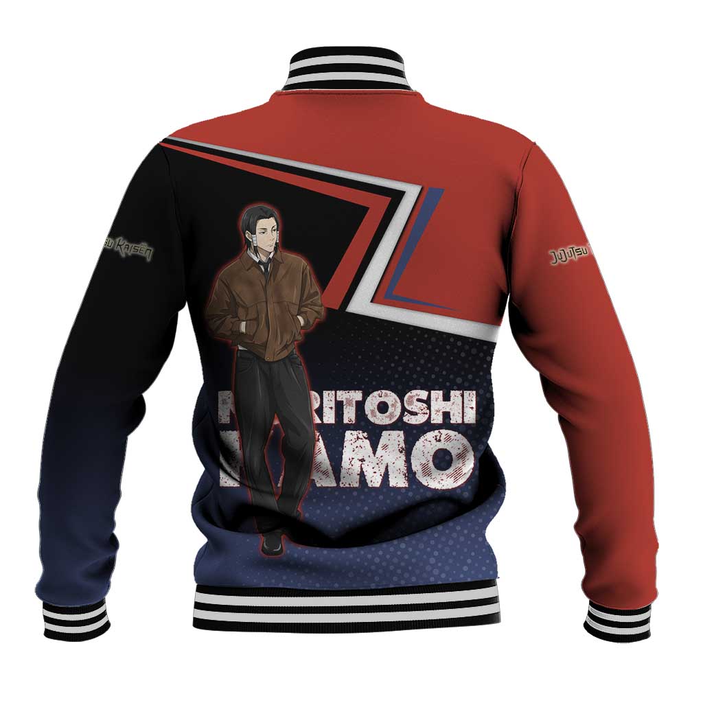 Noritoshi Kamo Baseball Jacket Red and Navy Anime Style