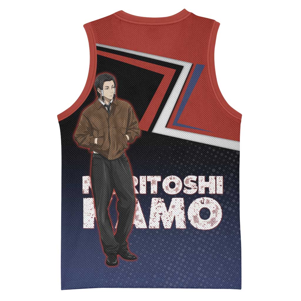 Noritoshi Kamo Basketball Jersey Red and Navy Anime Style