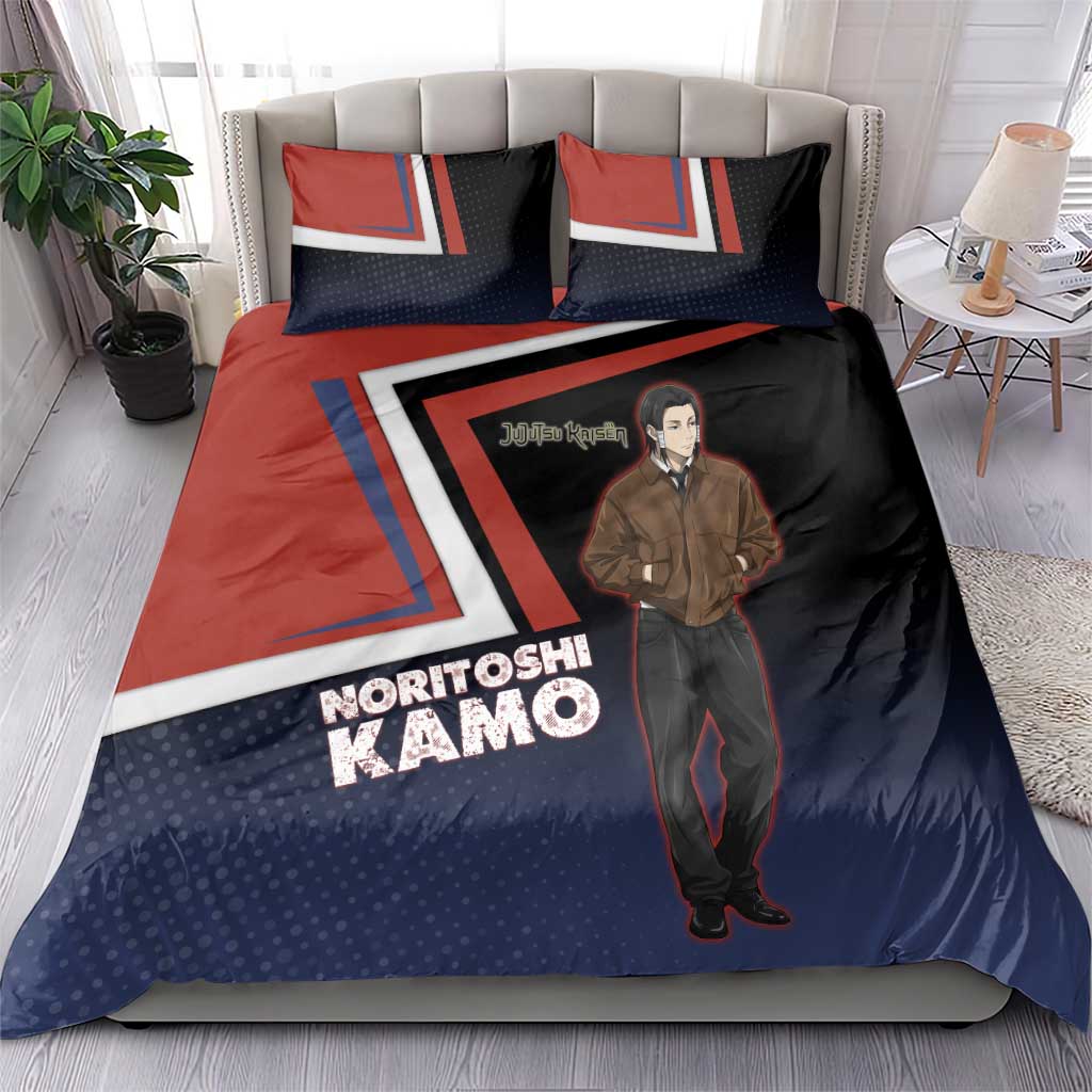 Noritoshi Kamo Bedding Set Red and Navy Anime Style