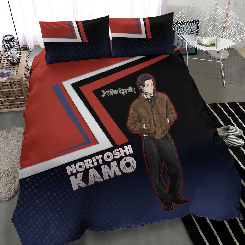 Noritoshi Kamo Bedding Set Red and Navy Anime Style