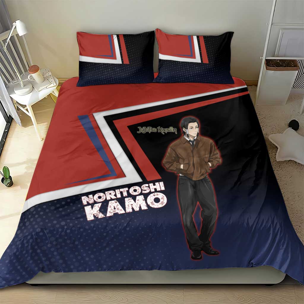 Noritoshi Kamo Bedding Set Red and Navy Anime Style