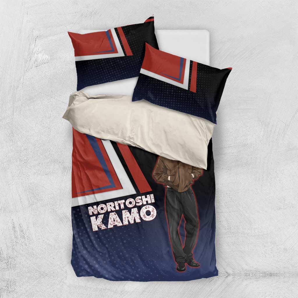 Noritoshi Kamo Bedding Set Red and Navy Anime Style