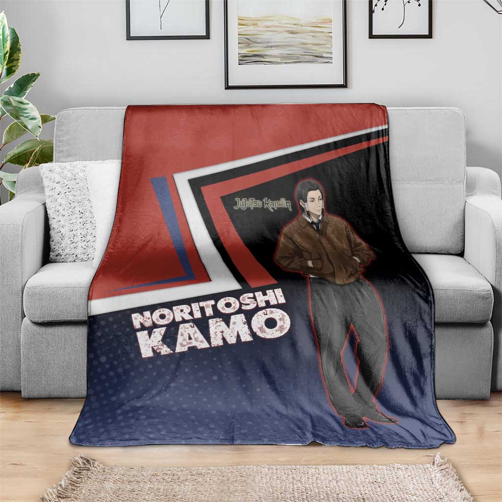 Noritoshi Kamo Blanket Red and Navy Anime Style
