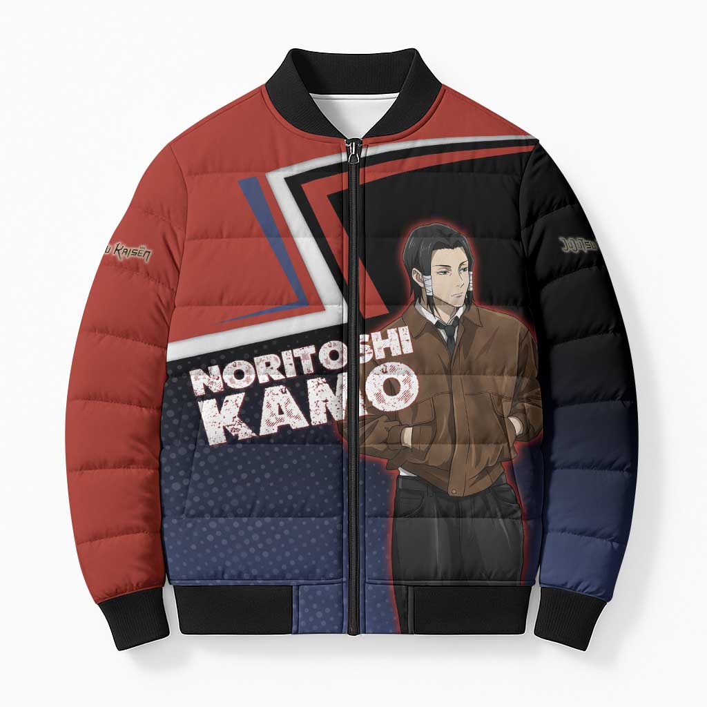 Noritoshi Kamo Bomber Puffer Jacket Red and Navy Anime Style