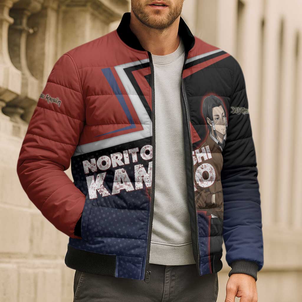 Noritoshi Kamo Bomber Puffer Jacket Red and Navy Anime Style