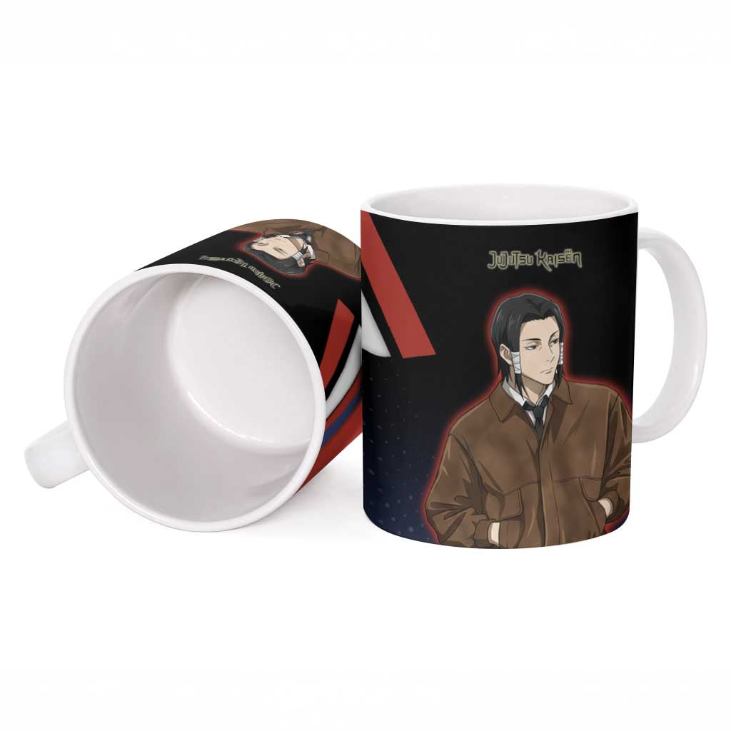 Noritoshi Kamo Ceramic Mug Red and Navy Anime Style