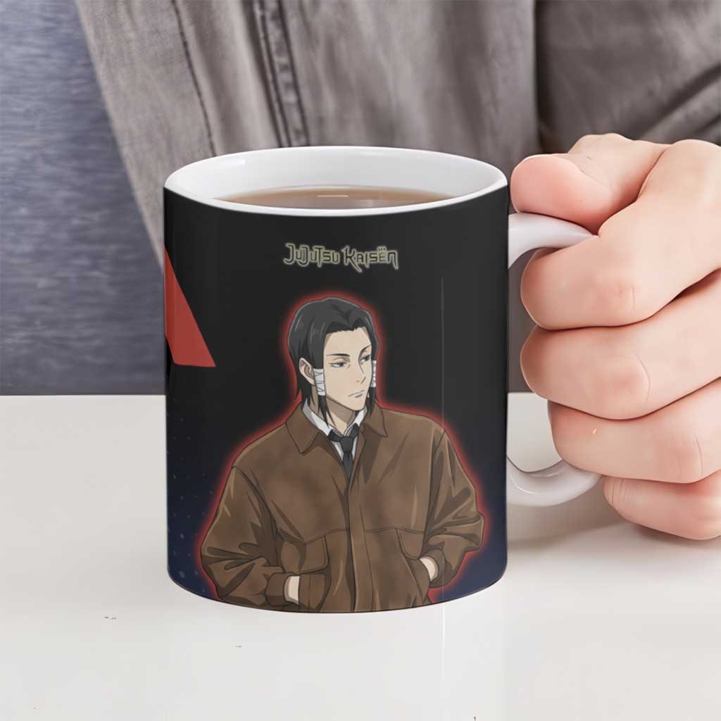 Noritoshi Kamo Ceramic Mug Red and Navy Anime Style