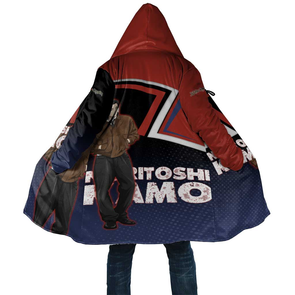 Noritoshi Kamo Cloak Red and Navy Anime Style