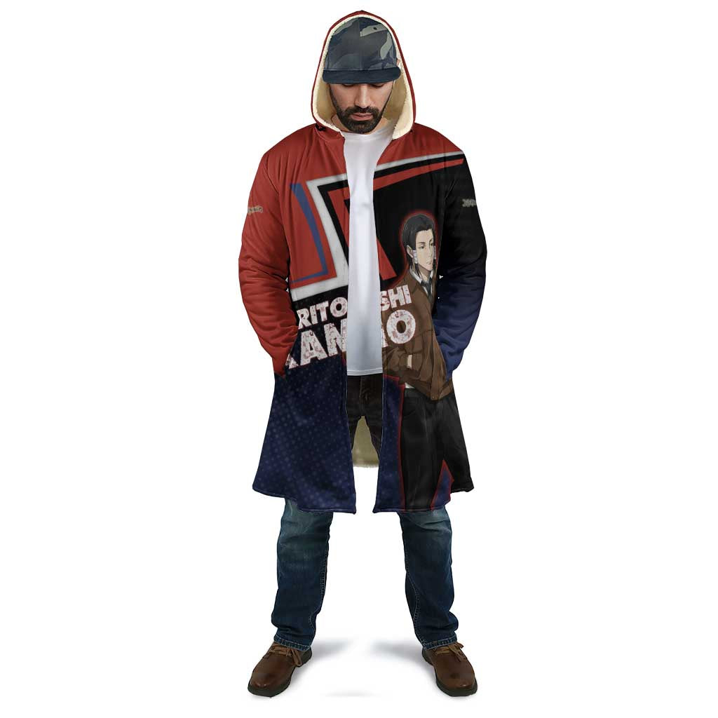 Noritoshi Kamo Cloak Red and Navy Anime Style