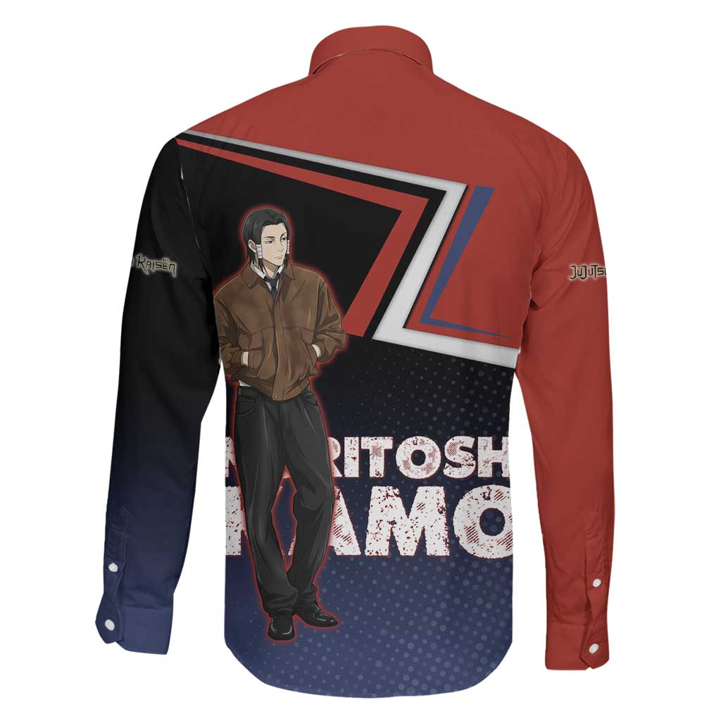Noritoshi Kamo Family Matching Off Shoulder Maxi Dress and Hawaiian Shirt Red and Navy Anime Style