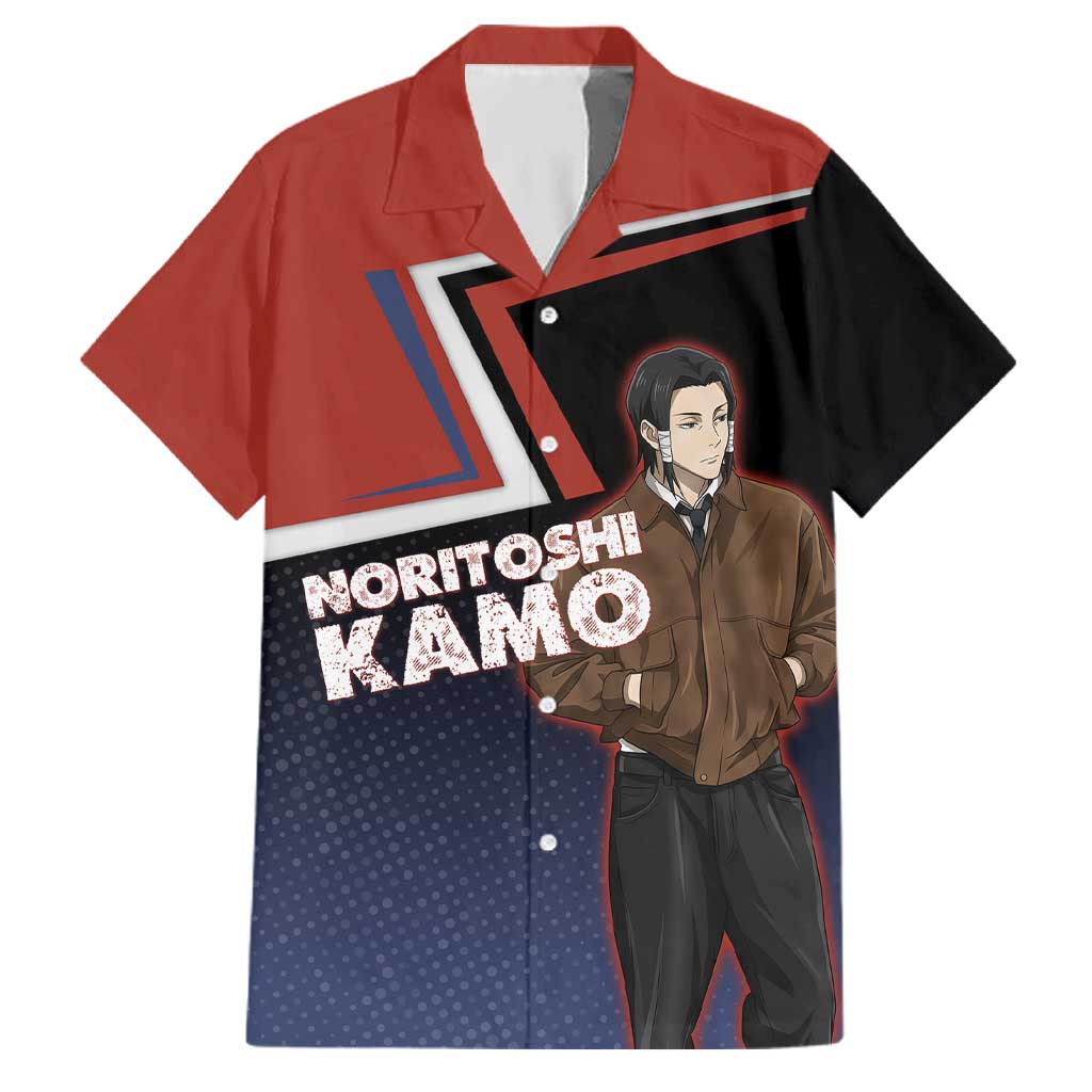 Noritoshi Kamo Family Matching Puletasi and Hawaiian Shirt Red and Navy Anime Style
