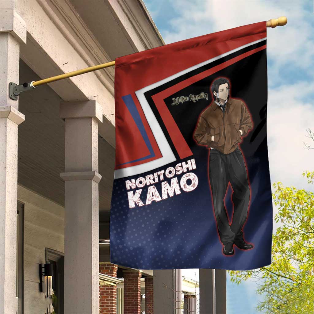 Noritoshi Kamo Garden Flag Red and Navy Anime Style