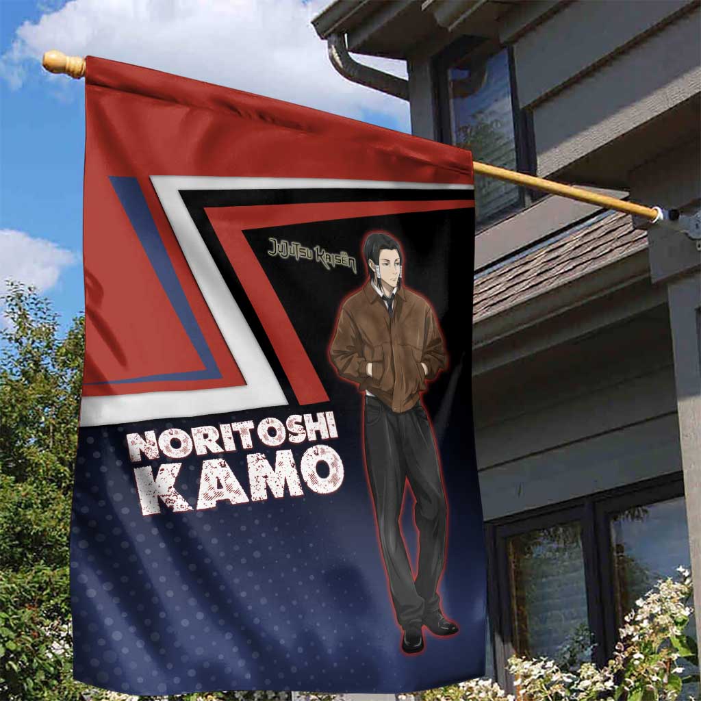 Noritoshi Kamo Garden Flag Red and Navy Anime Style