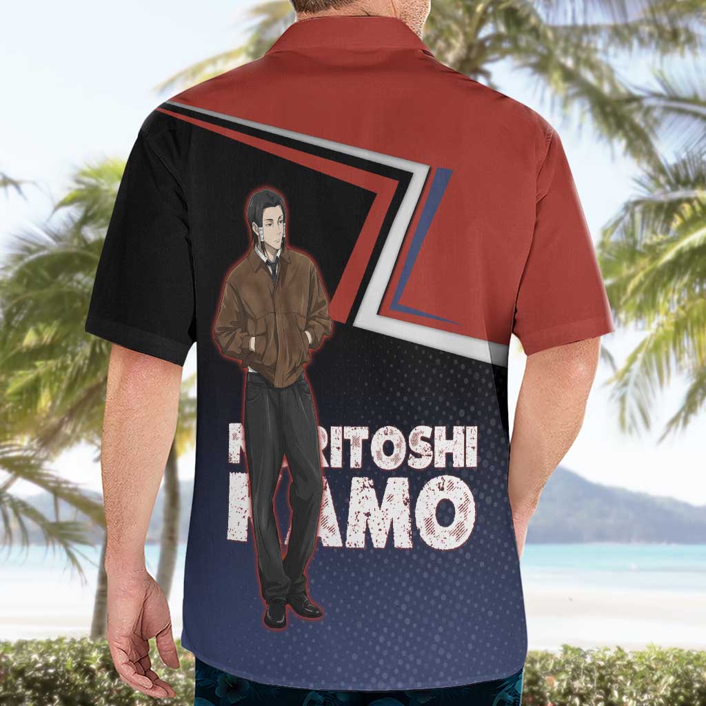 Noritoshi Kamo Hawaiian Shirt Red and Navy Anime Style