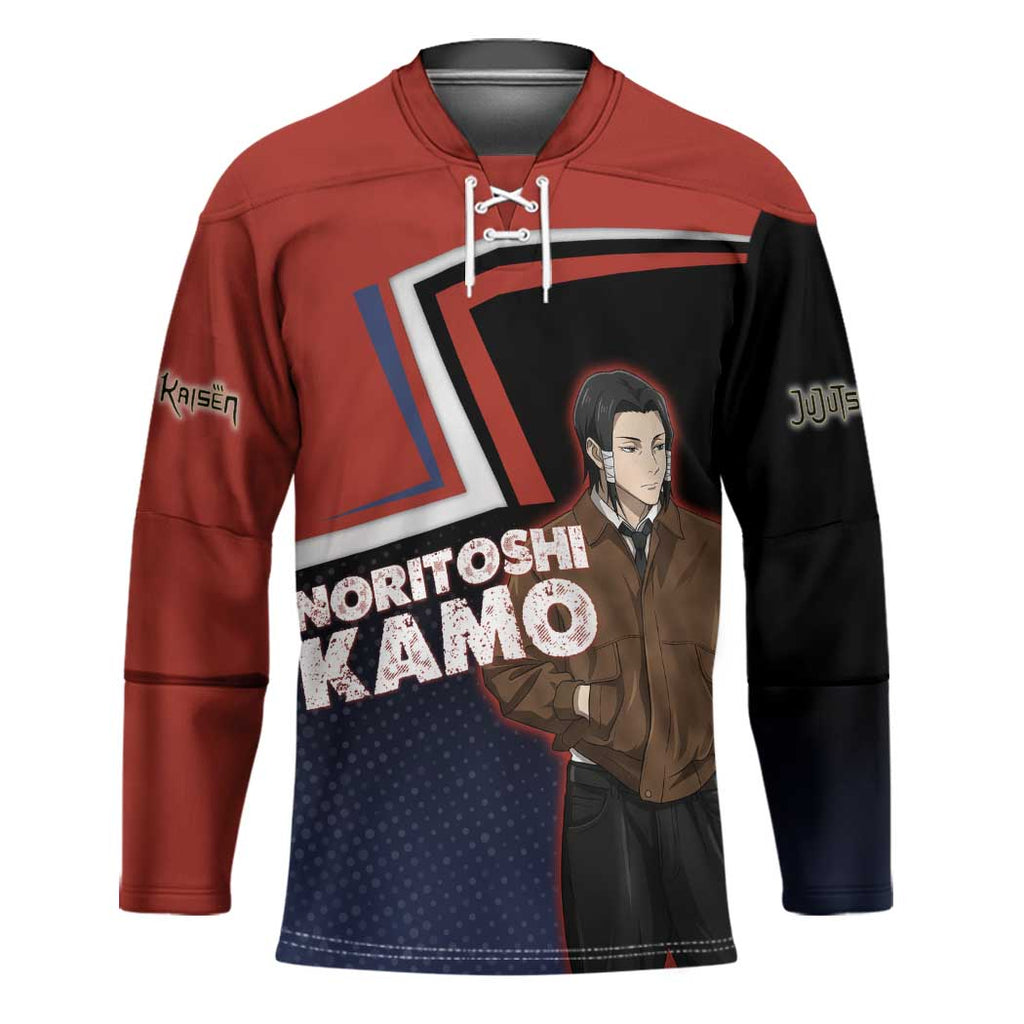 Noritoshi Kamo Hockey Jersey Red and Navy Anime Style