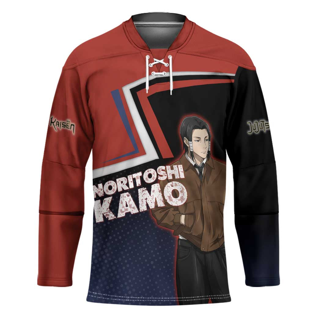 Noritoshi Kamo Hockey Jersey Red and Navy Anime Style
