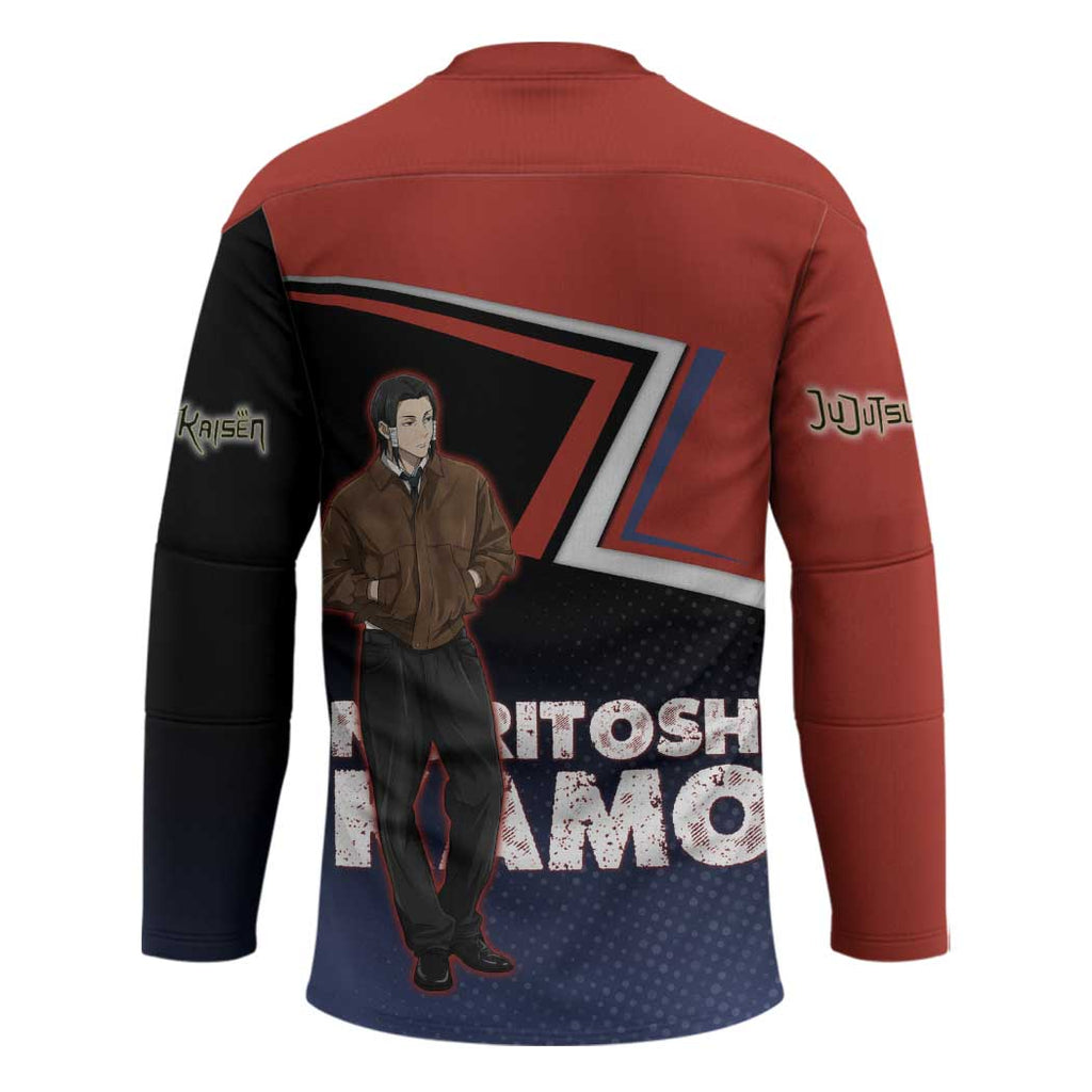 Noritoshi Kamo Hockey Jersey Red and Navy Anime Style