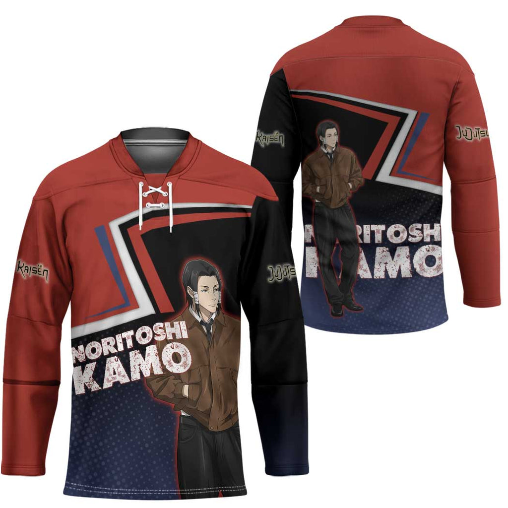 Noritoshi Kamo Hockey Jersey Red and Navy Anime Style