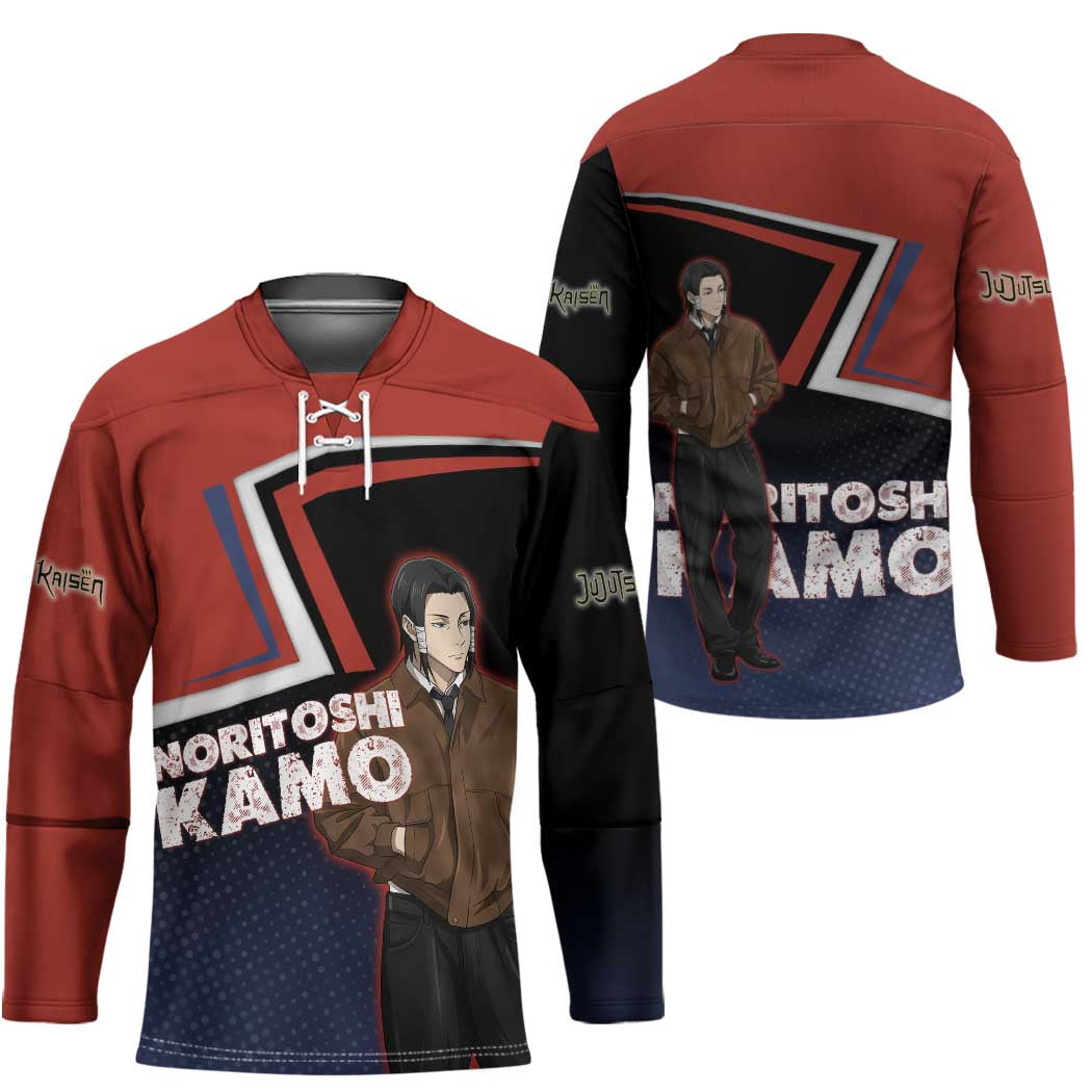Noritoshi Kamo Hockey Jersey Red and Navy Anime Style
