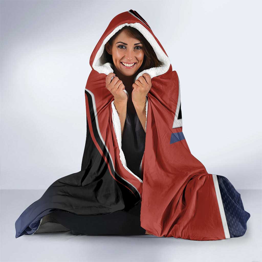 Noritoshi Kamo Hooded Blanket Red and Navy Anime Style