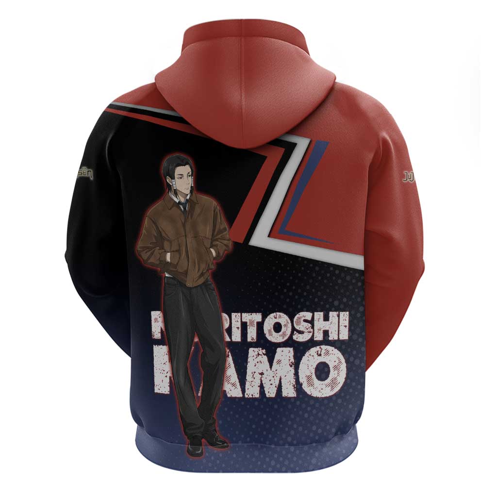 Noritoshi Kamo Hoodie Red and Navy Anime Style