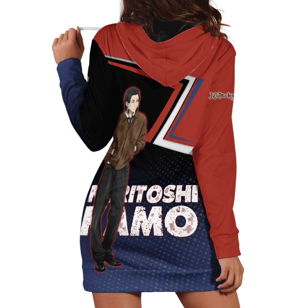 Noritoshi Kamo Hoodie Dress Red and Navy Anime Style