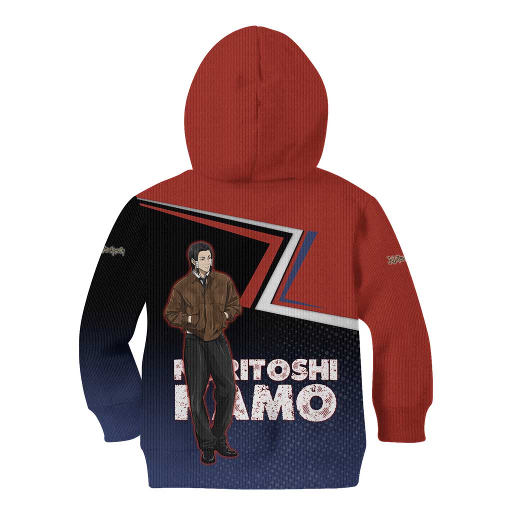 Noritoshi Kamo Kid Hoodie Red and Navy Anime Style