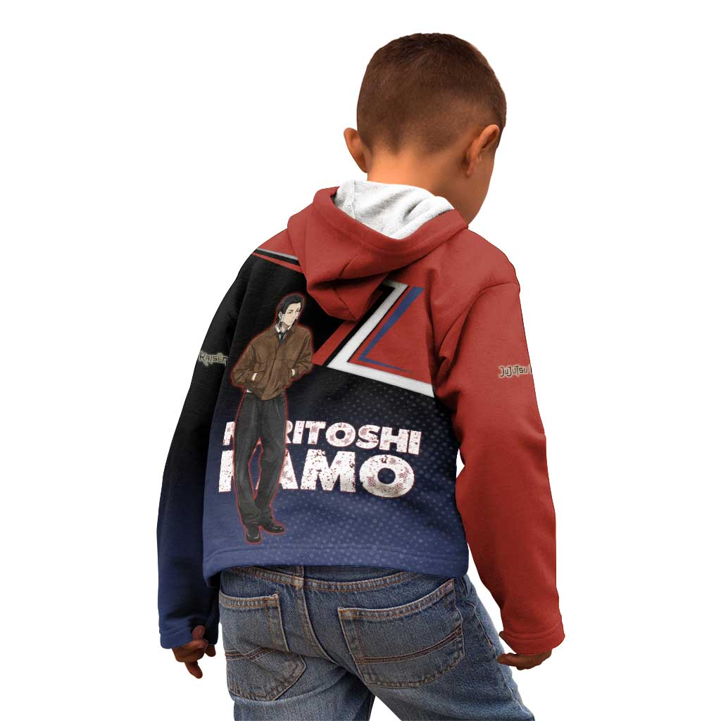 Noritoshi Kamo Kid Hoodie Red and Navy Anime Style