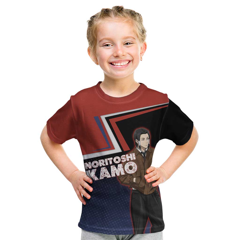 Noritoshi Kamo Kid T Shirt Red and Navy Anime Style