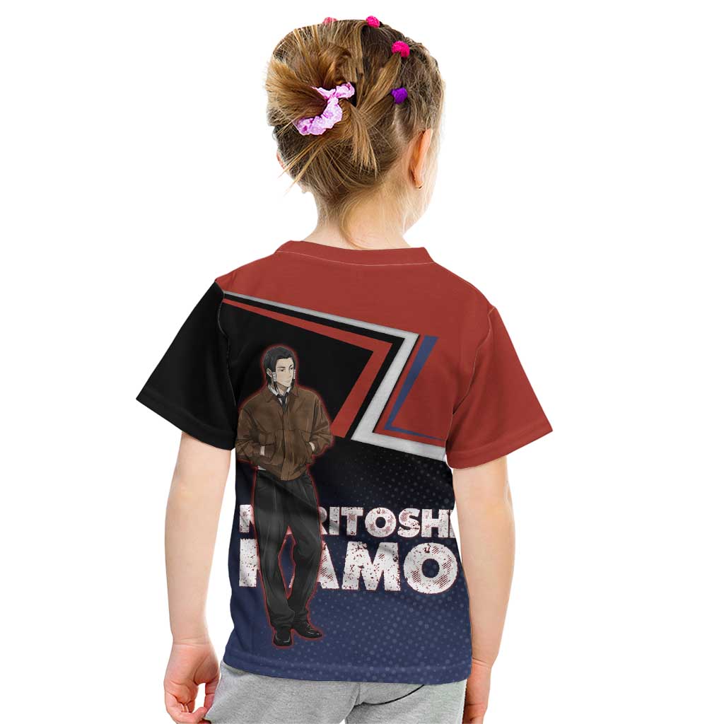 Noritoshi Kamo Kid T Shirt Red and Navy Anime Style